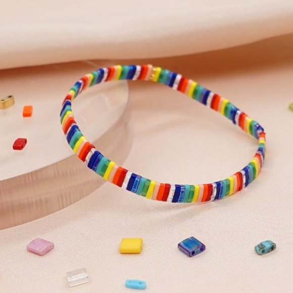 Miyuki Tila Bead Rainbow bracelet - Picture 4 of 5